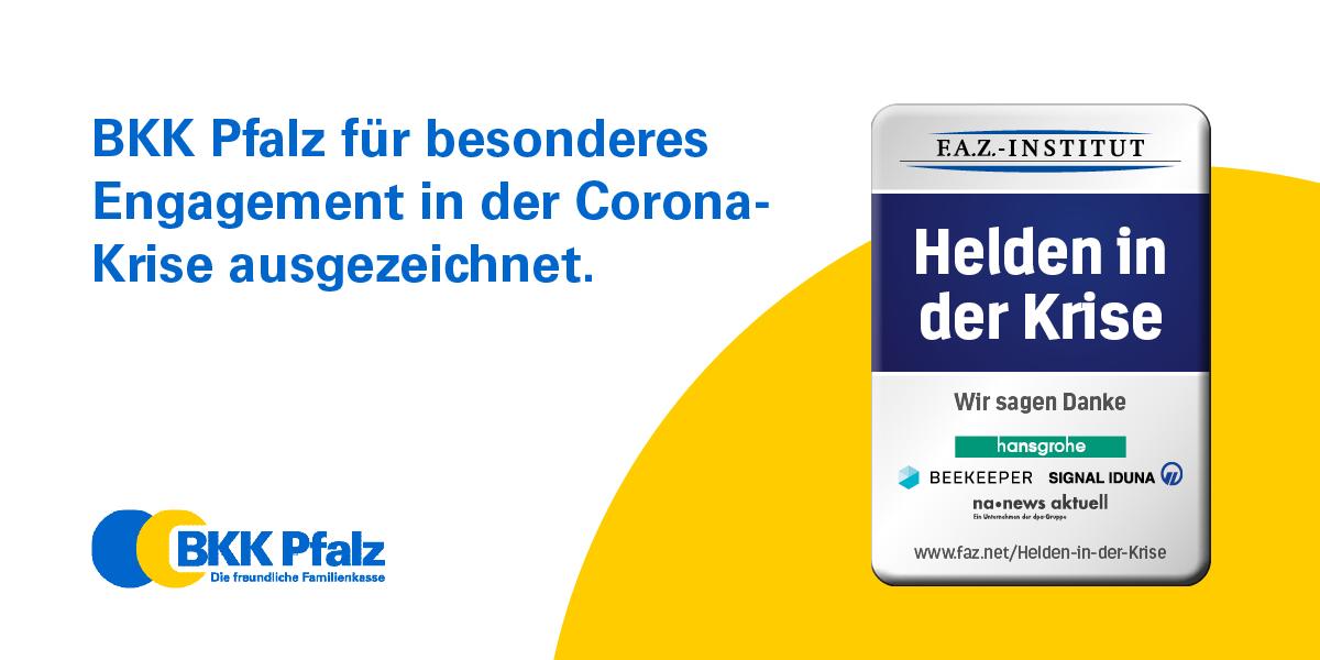 BKK Pfalz für Engagement in Corona-Krise ausgezeichnet | BKK Pfalz